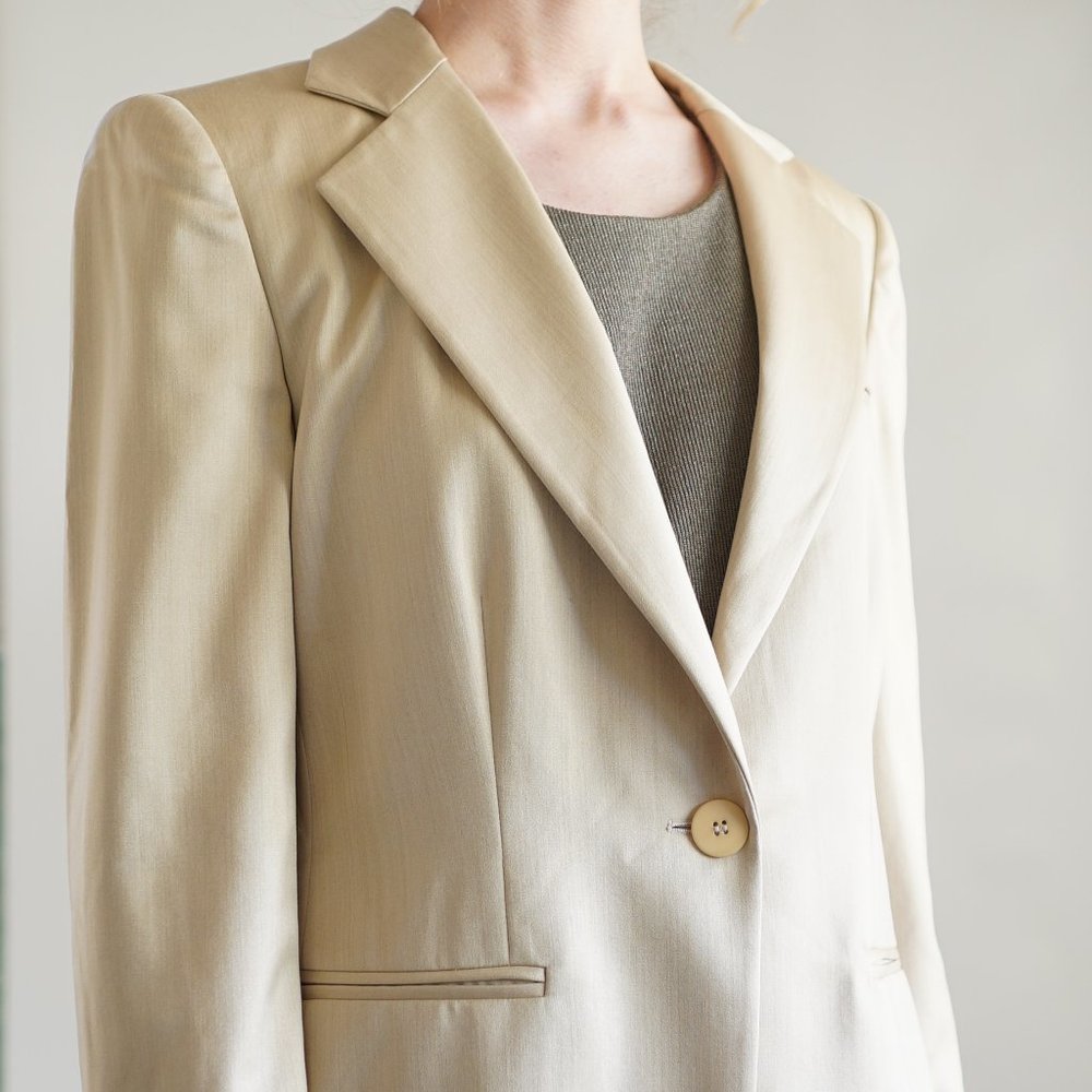 Armani Collezioni Champagne Blazer in Silky Wool